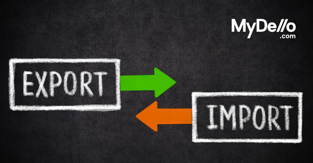 Import and Export blocks on a blackboard.