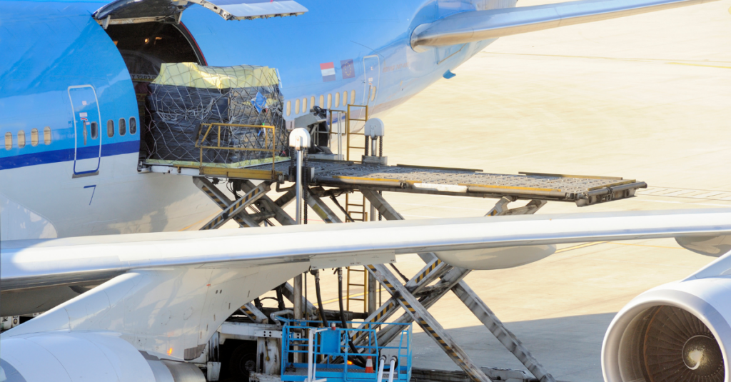 Air Cargo being load into a plan